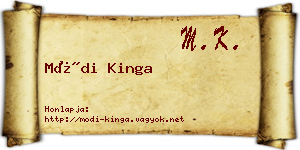 Módi Kinga névjegykártya